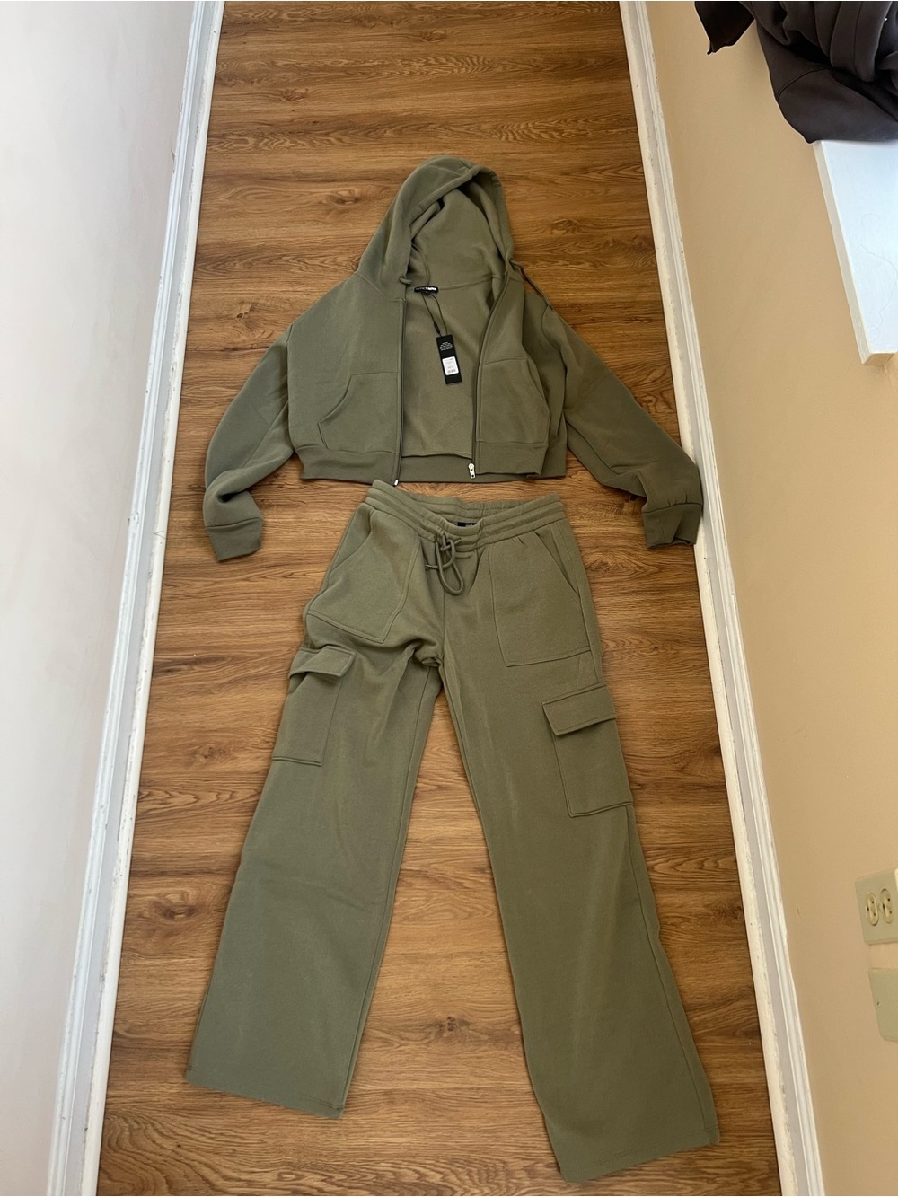 Fashion Nova Olive Zip Hoodie